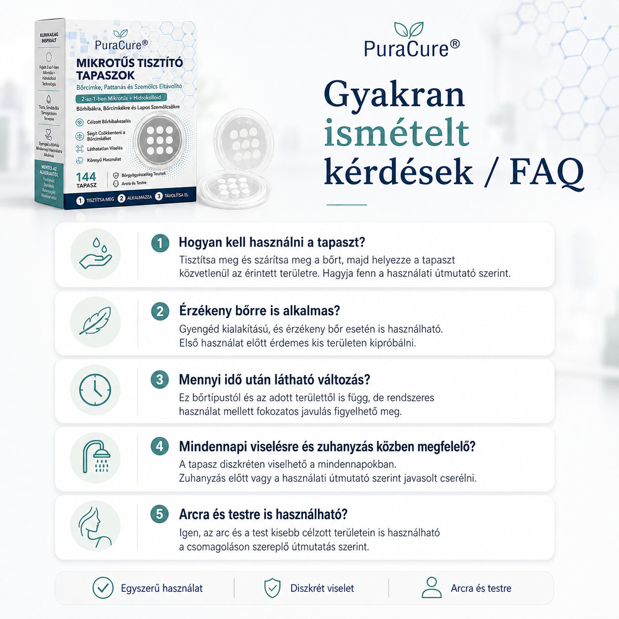 ✨PuraCure® 2 az 1-ben mikrotűs és hidrokolloid tapasz🍀 | Kiálló anyajegyek, aknék, lapos szemölcsök és bőrnövedékek eltávolítására | Segít csökkenteni a ráncokat, hegeket és bőrhibákat | Láthatatlan tapasz az arcra és testre