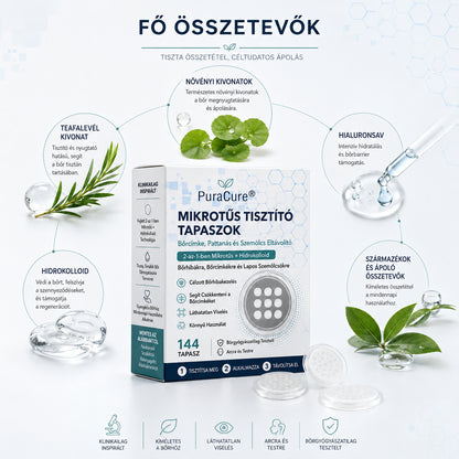 🔥PuraCure® 2 az 1-ben mikrotűs és hidrokolloid tapasz🍀 | Kiálló anyajegyek, aknék, lapos szemölcsök és bőrnövedékek eltávolítására | Segít csökkenteni a ráncokat, hegeket és bőrhibákat | Láthatatlan tapasz az arcra és testre