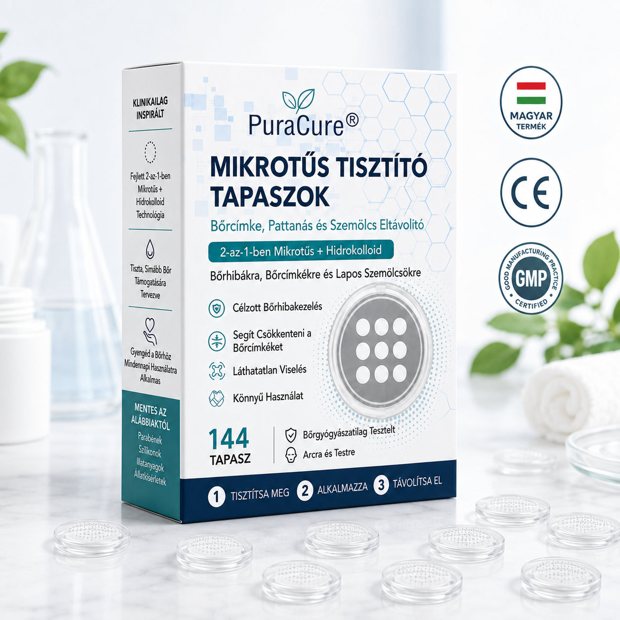 🔥PuraCure® 2 az 1-ben mikrotűs és hidrokolloid tapasz🍀 | Kiálló anyajegyek, aknék, lapos szemölcsök és bőrnövedékek eltávolítására | Segít csökkenteni a ráncokat, hegeket és bőrhibákat | Láthatatlan tapasz az arcra és testre