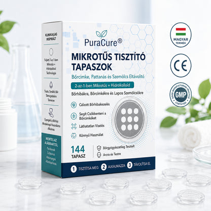 ✨PuraCure® 2 az 1-ben mikrotűs és hidrokolloid tapasz🍀 | Kiálló anyajegyek, aknék, lapos szemölcsök és bőrnövedékek eltávolítására | Segít csökkenteni a ráncokat, hegeket és bőrhibákat | Láthatatlan tapasz az arcra és testre